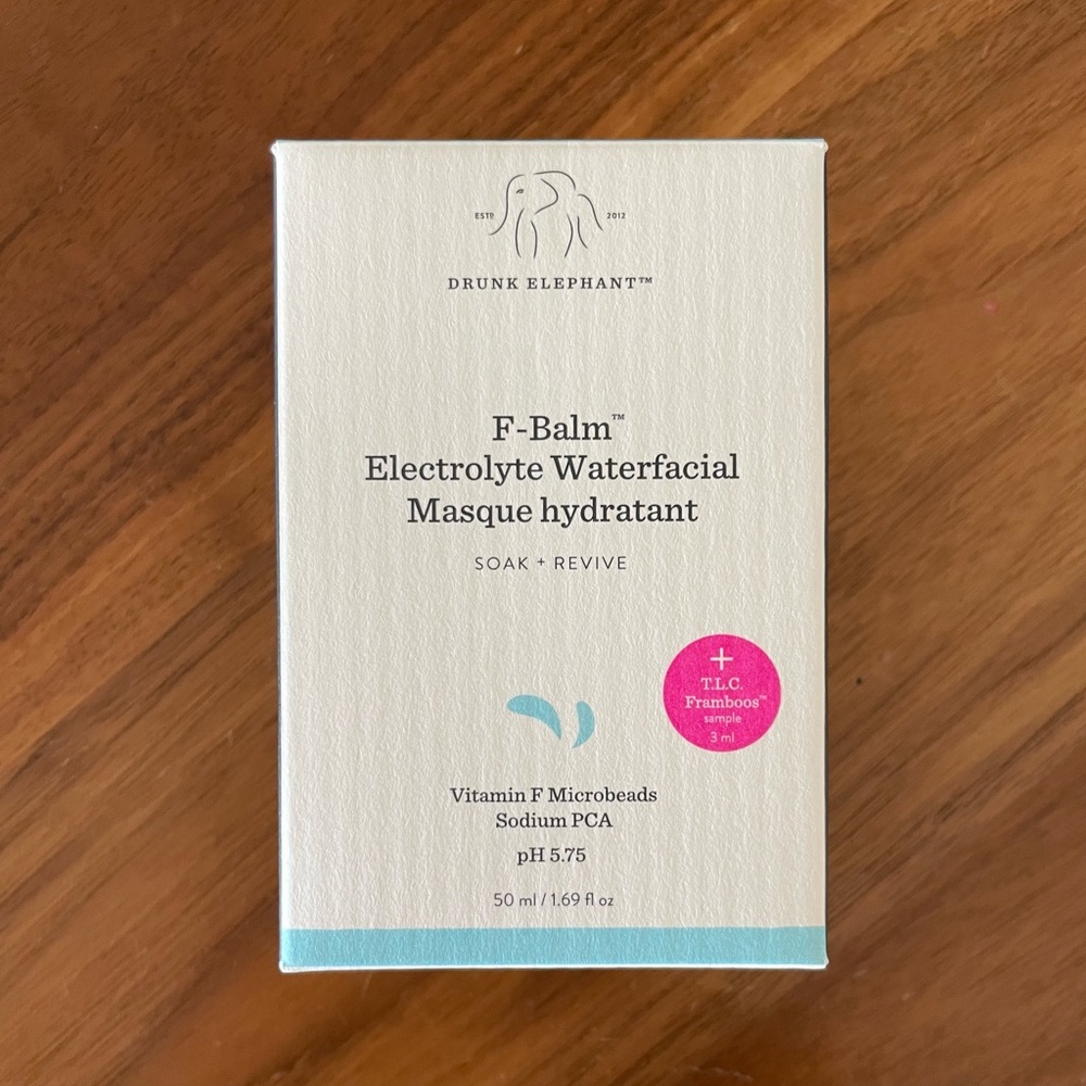 Drunk Elephant F-Balm Electrolyte Waterfacial Masque Hydratant. Brand New In Box
